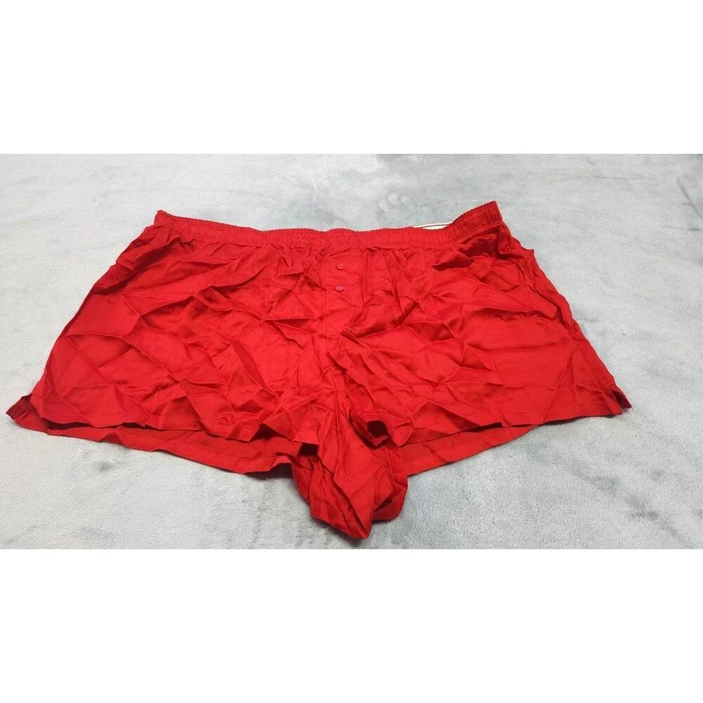 Victoria's Secret PINK XXL Red Summer Bummer Silky‎ Sleep Boxy Pajama Shorts NWT